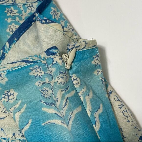 Vintage Chaps Boho Coastal Cowgrl Blue Cotton Skirt Women's Size 16 - Picture 6 of 11